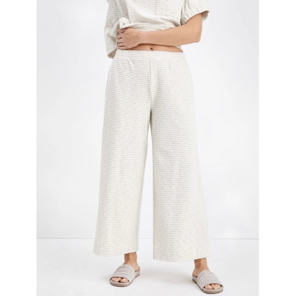 Talbots Haven Well Within Wide Leg Lounge Pants Ivory Blue Stripe‎ XXL NWT Cozy